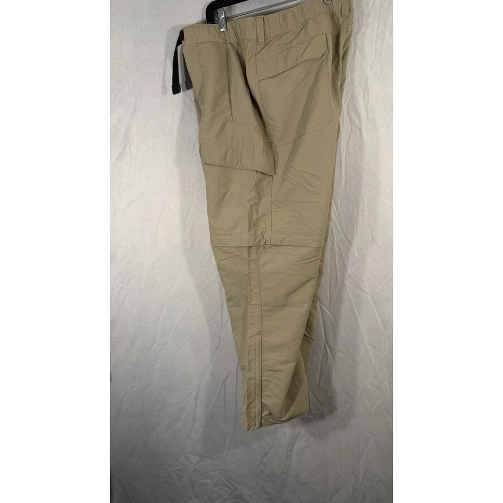The North Face Convertible Cargo Belted Pants Mens XL Beige Work Hiking Outdoor‎